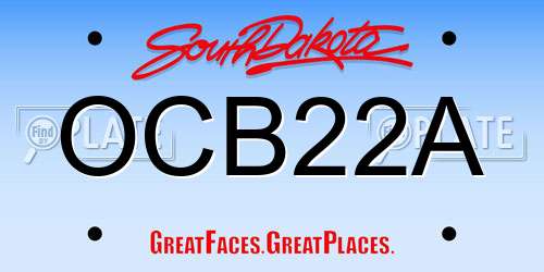 OCB22A South Dakota License Plate