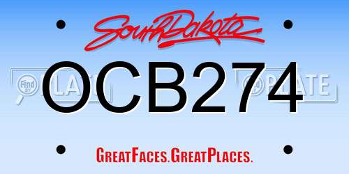 OCB274 South Dakota License Plate