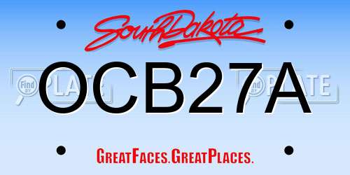 OCB27A South Dakota License Plate