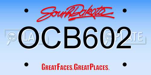 OCB602 South Dakota License Plate