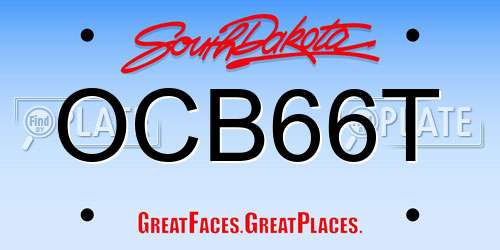 OCB66T South Dakota License Plate