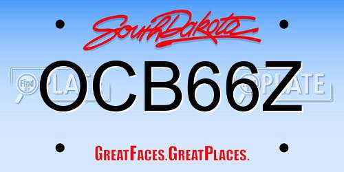 OCB66Z South Dakota License Plate