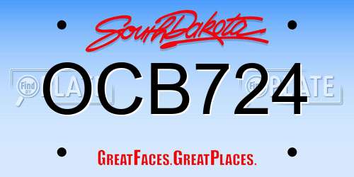 OCB724 South Dakota License Plate