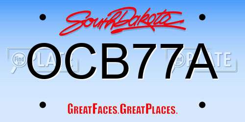 OCB77A South Dakota License Plate