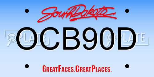 OCB90D South Dakota License Plate