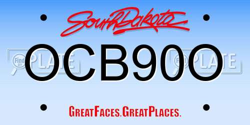 OCB90O South Dakota License Plate