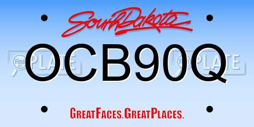 OCB90Q South Dakota License Plate