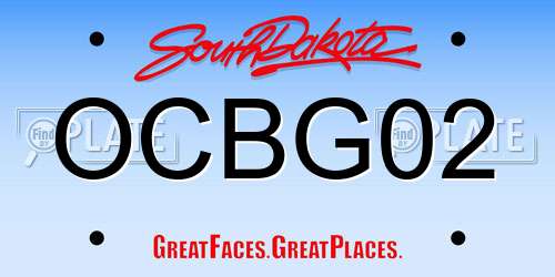 OCBG02 South Dakota License Plate