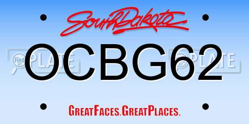 OCBG62 South Dakota License Plate