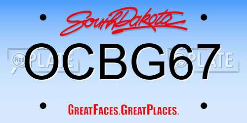 OCBG67 South Dakota License Plate