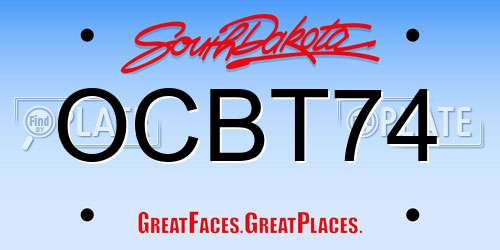 OCBT74 South Dakota License Plate