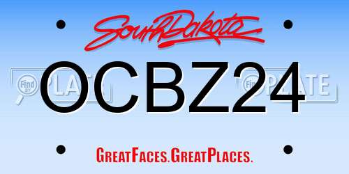OCBZ24 South Dakota License Plate