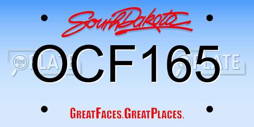 OCF165 South Dakota License Plate