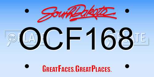 OCF168 South Dakota License Plate
