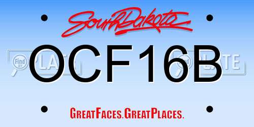OCF16B South Dakota License Plate