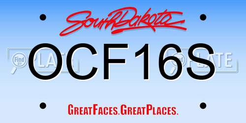 OCF16S South Dakota License Plate