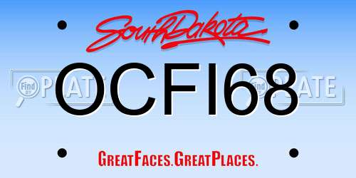 OCFI68 South Dakota License Plate