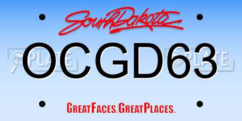 OCGD63 South Dakota License Plate