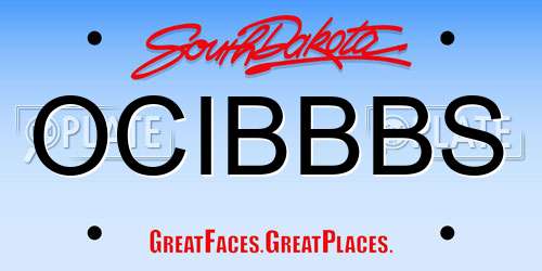 OCIBBBS South Dakota License Plate