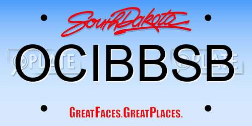 OCIBBSB South Dakota License Plate