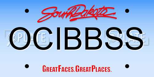 OCIBBSS South Dakota License Plate