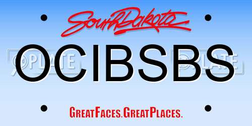 OCIBSBS South Dakota License Plate