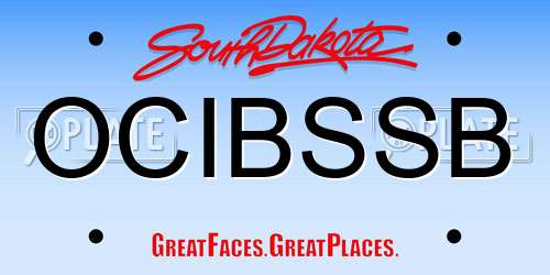 OCIBSSB South Dakota License Plate