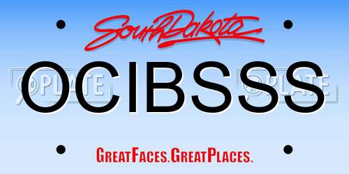OCIBSSS South Dakota License Plate