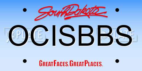 OCISBBS South Dakota License Plate