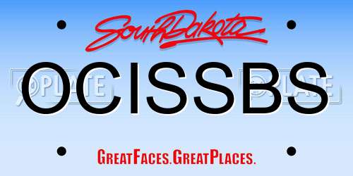 OCISSBS South Dakota License Plate