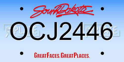 OCJ2446 South Dakota License Plate
