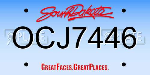 OCJ7446 South Dakota License Plate