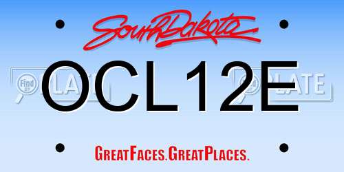 OCL12E South Dakota License Plate