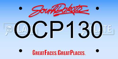 OCP130 South Dakota License Plate