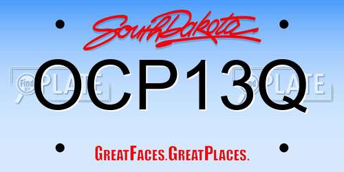 OCP13Q South Dakota License Plate