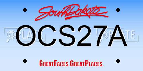 OCS27A South Dakota License Plate