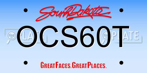 OCS60T South Dakota License Plate