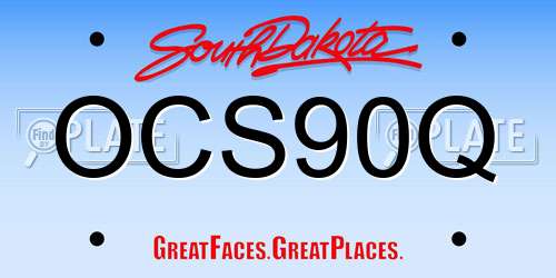 OCS90Q South Dakota License Plate