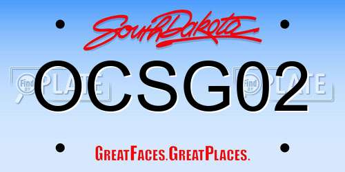 OCSG02 South Dakota License Plate