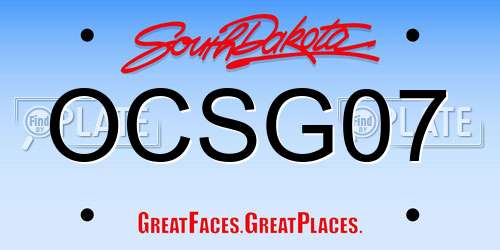 OCSG07 South Dakota License Plate