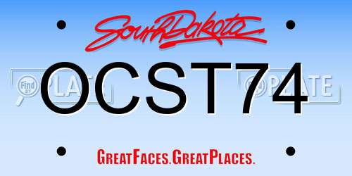 OCST74 South Dakota License Plate