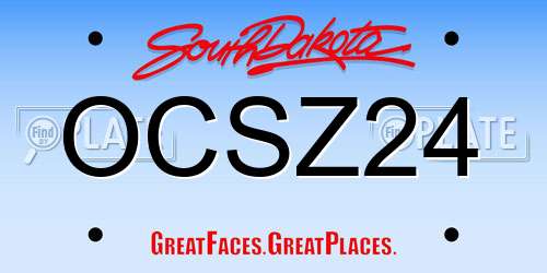 OCSZ24 South Dakota License Plate
