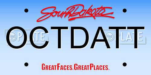 OCTDATT South Dakota License Plate