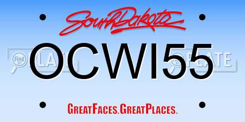 OCWI55 South Dakota License Plate