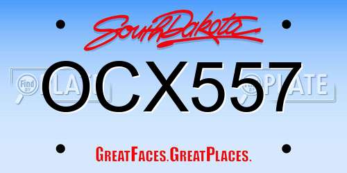 OCX557 South Dakota License Plate