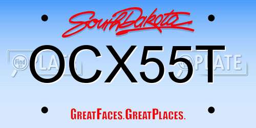 OCX55T South Dakota License Plate