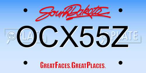OCX55Z South Dakota License Plate