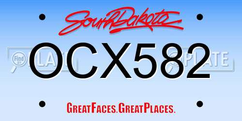 OCX582 South Dakota License Plate