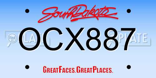 OCX887 South Dakota License Plate