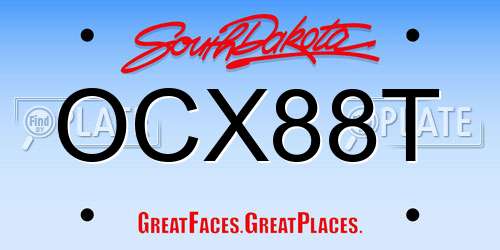 OCX88T South Dakota License Plate